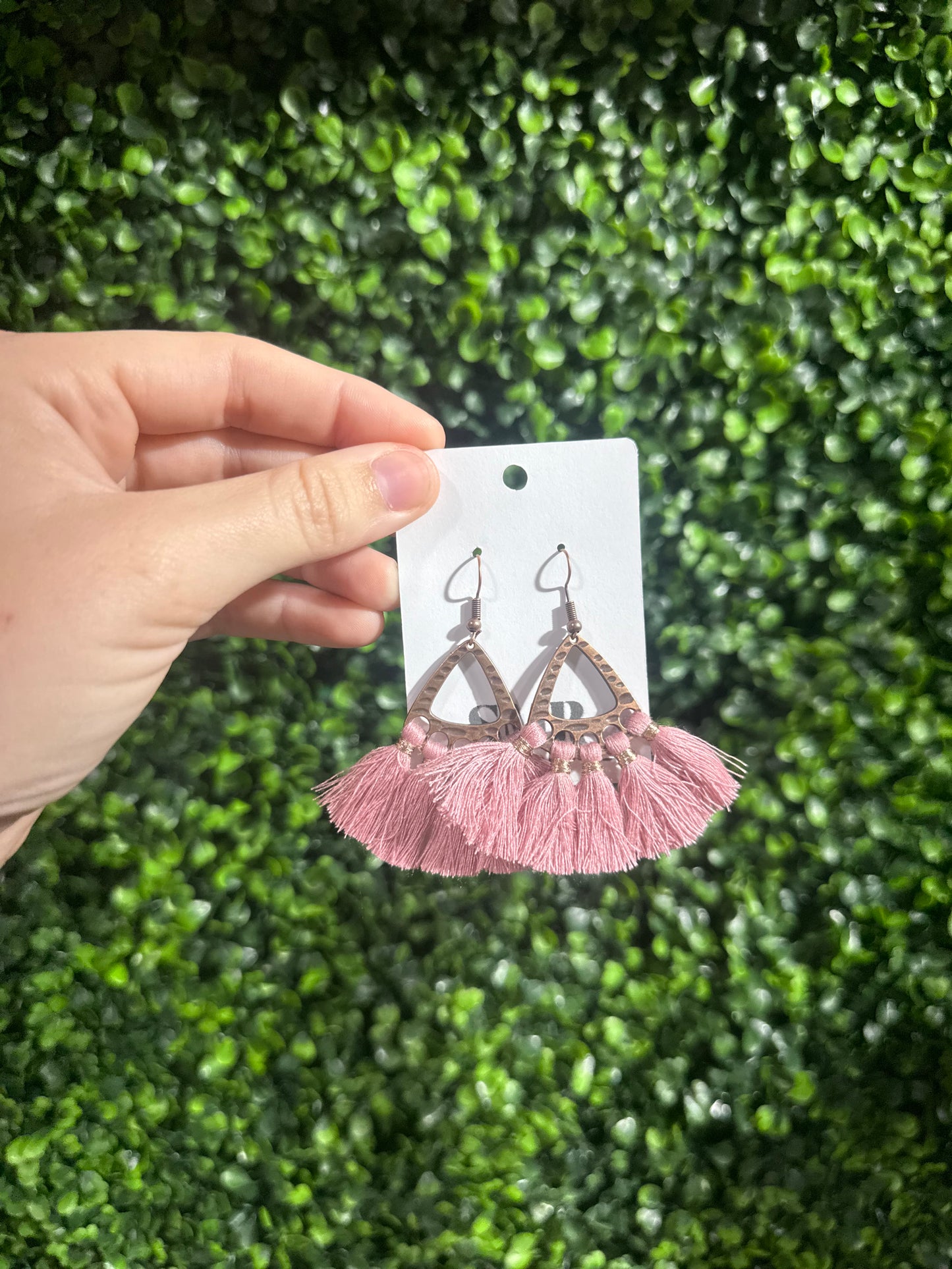 Blush Bronze Tassel Earrings