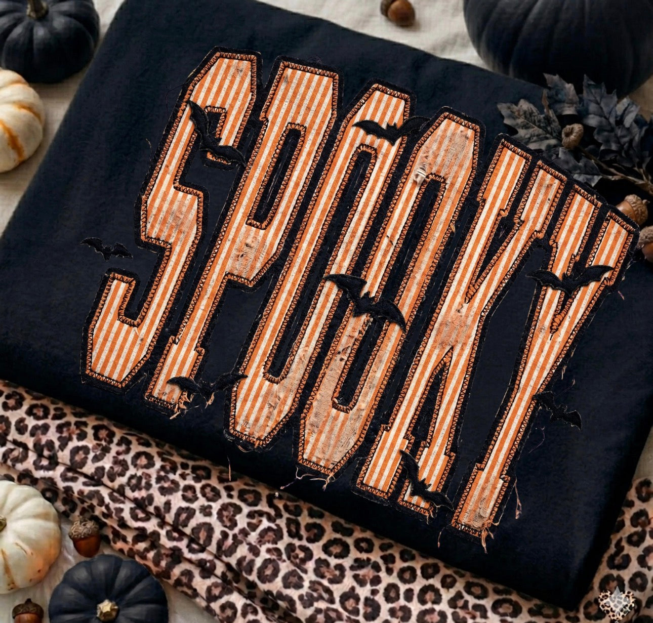 Patchwork Spooky DTF Tee