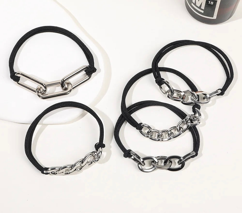3 piece bracelet hair tie set