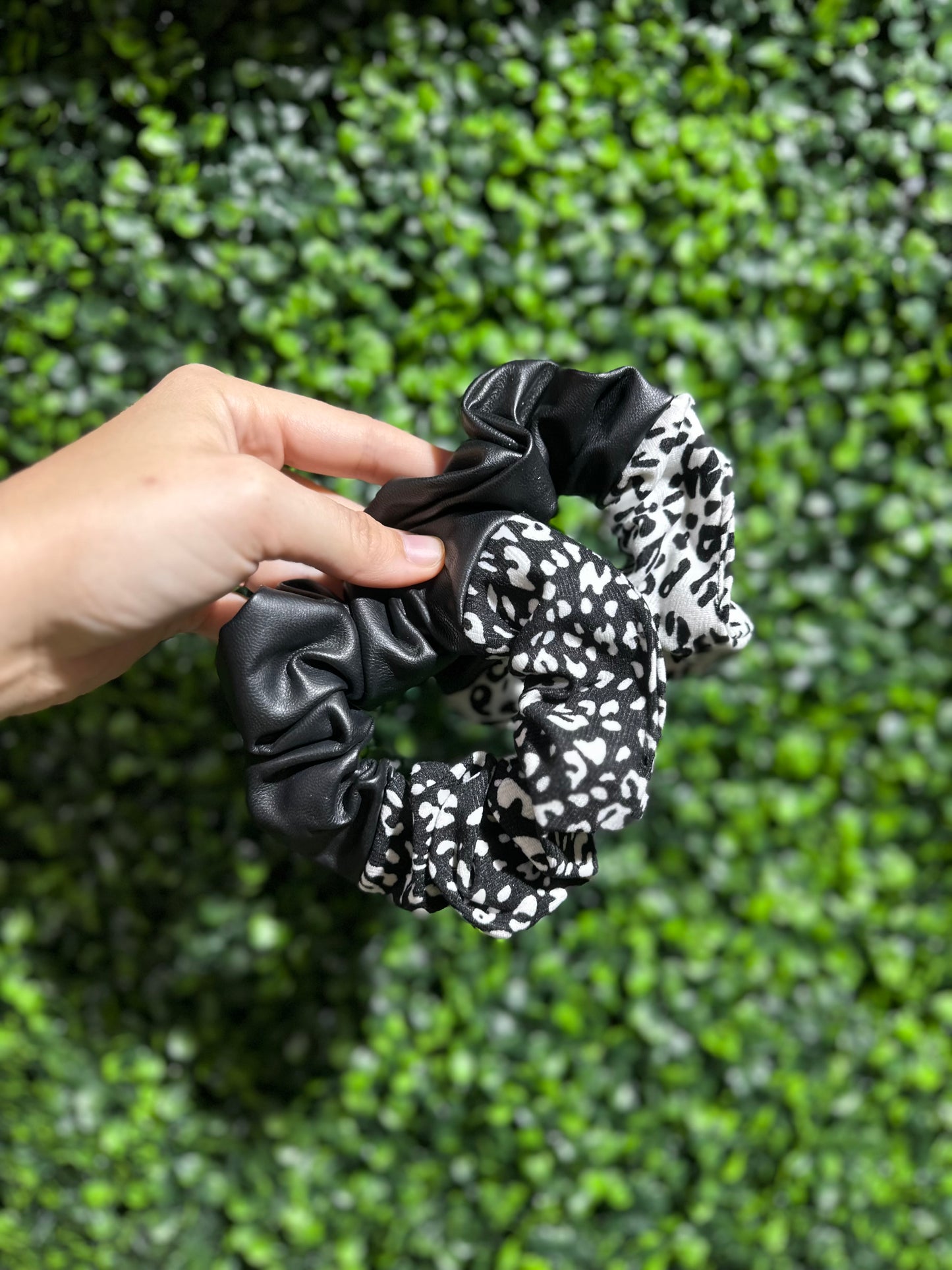 Leather Leopard Scrunchie Collection