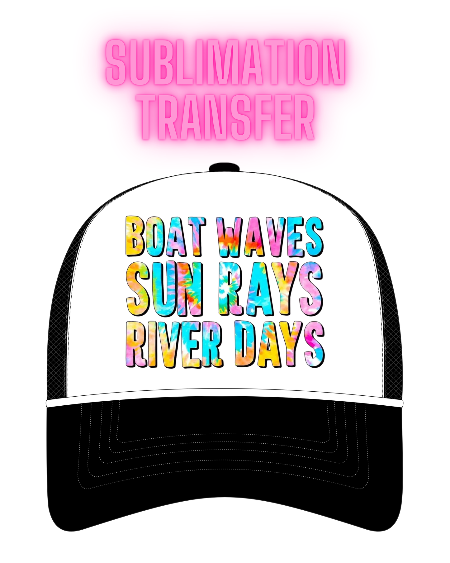 Boat Waves Sublimation Transfer - Hat Size