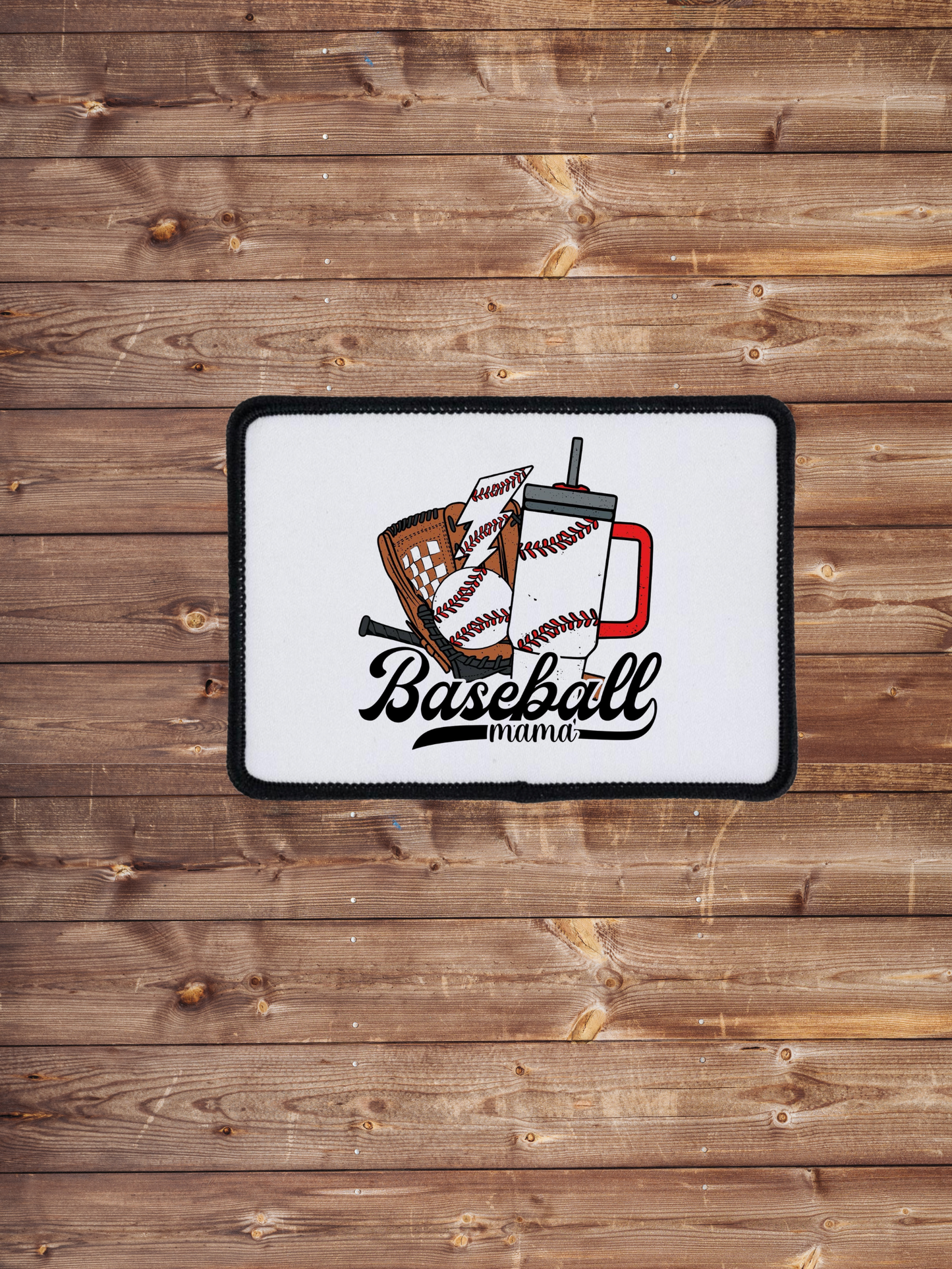 Baseball Mama with Cup Iron on Patch