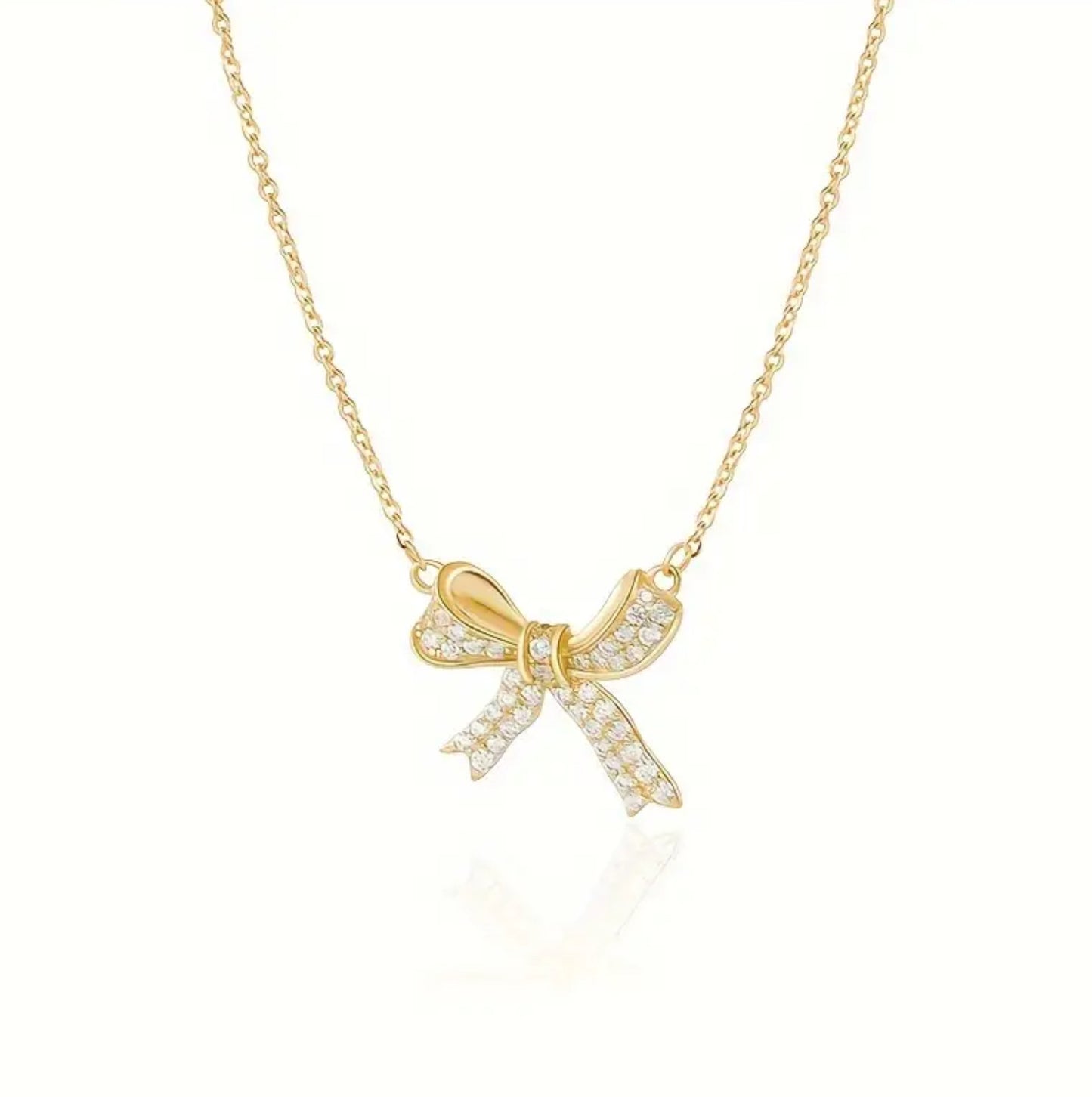 Rhinestone Bow Necklace
