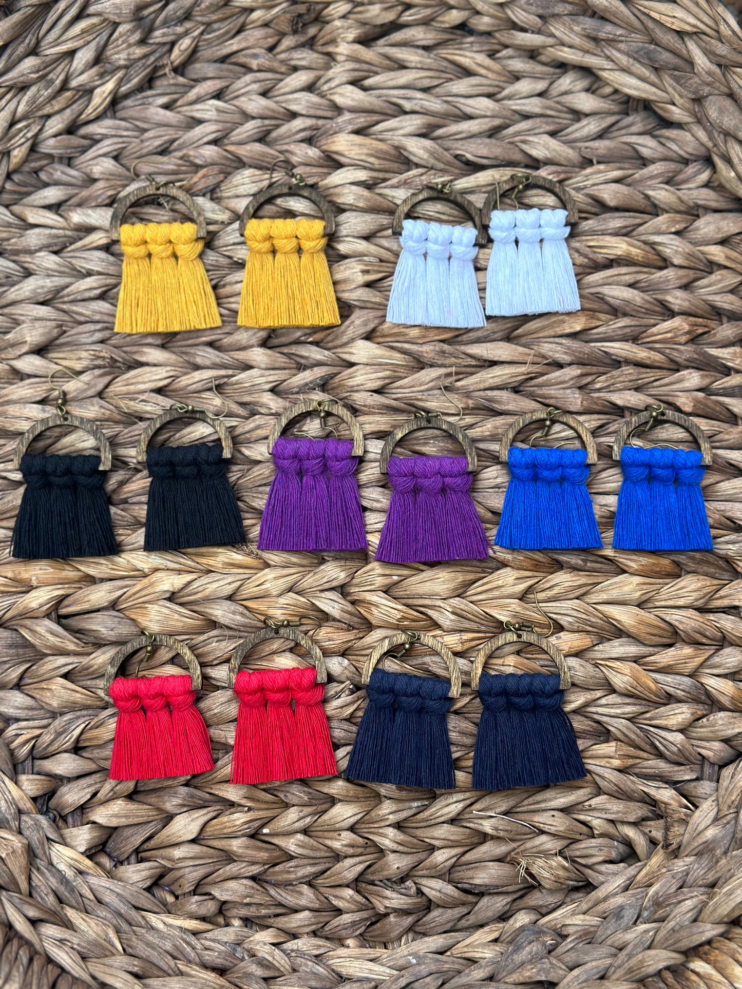 Game Day Macrame Earring Collection