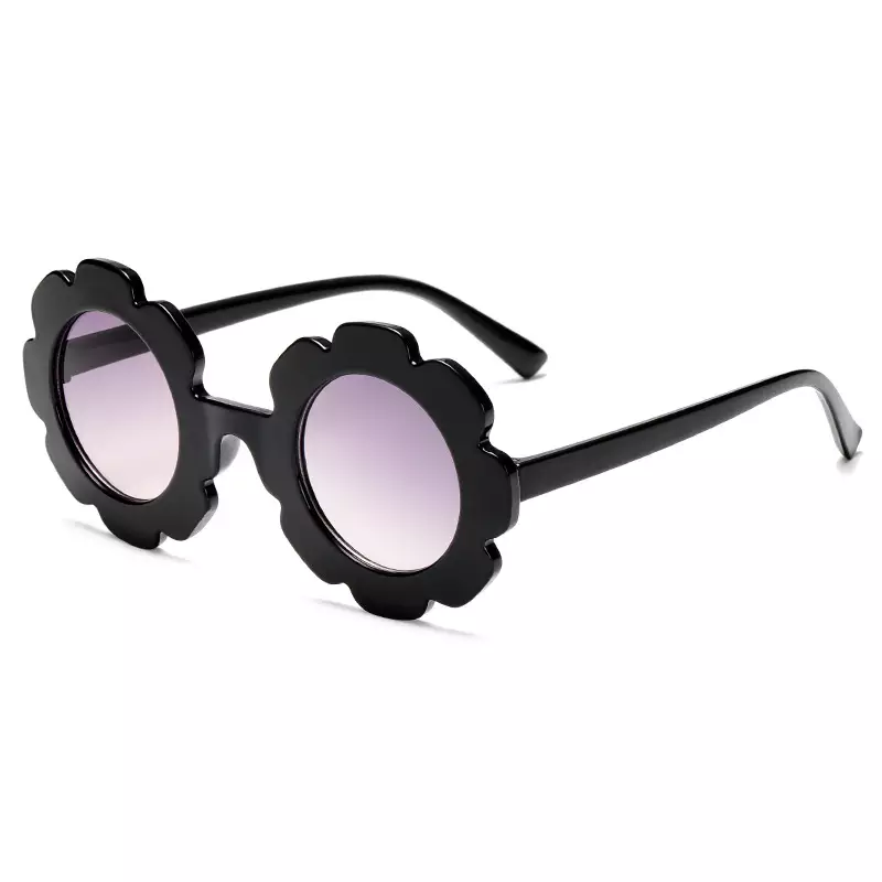 Girls Black Flower Sunnies