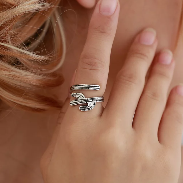 Silver Cactus Ring