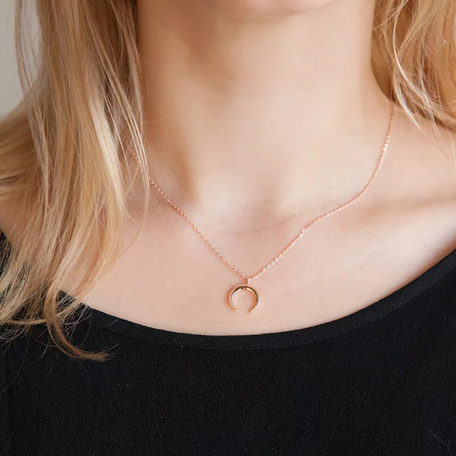 Gold Crescent Moon Necklace