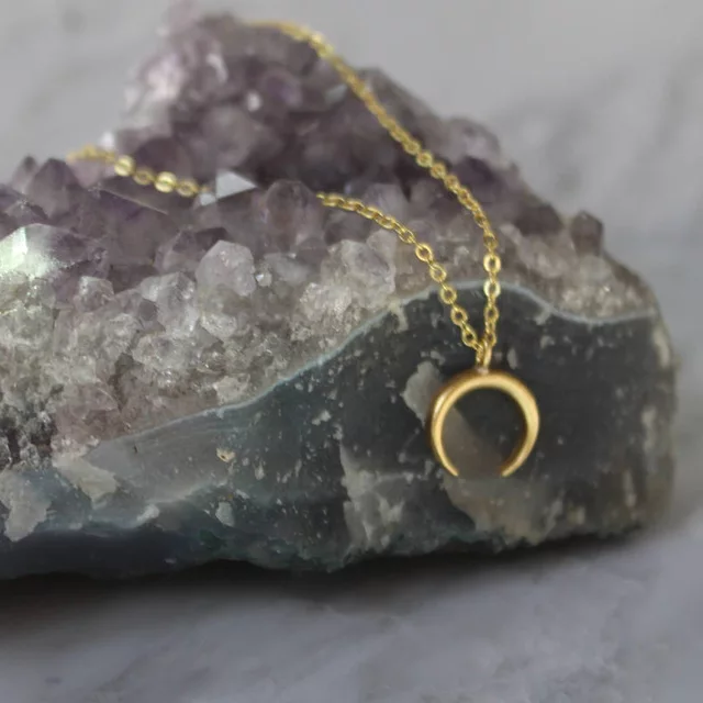 Gold Crescent Moon Necklace