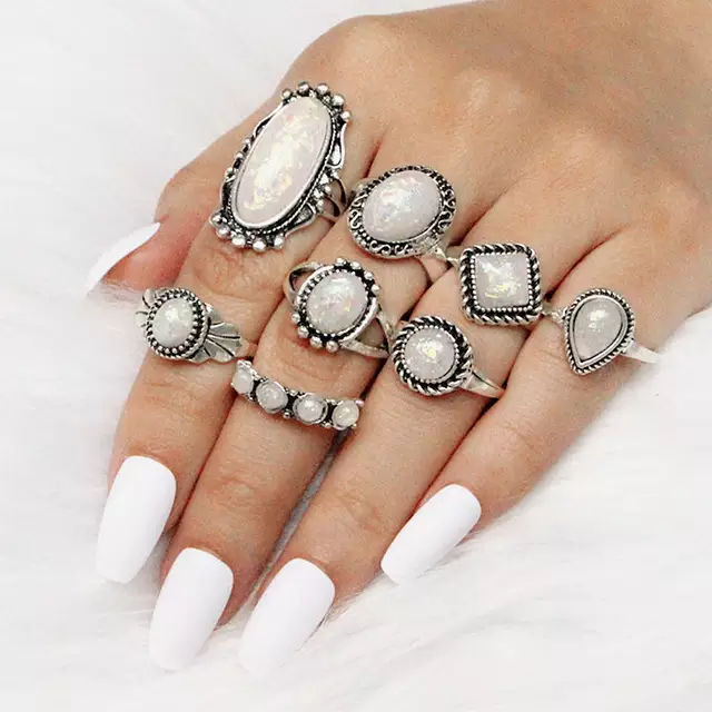 Opal Boho Ring Set