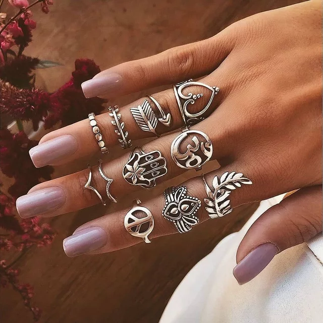 Peace Boho Ring Set