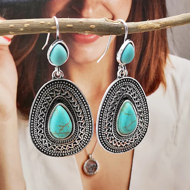 Turquoise Retro Dangles
