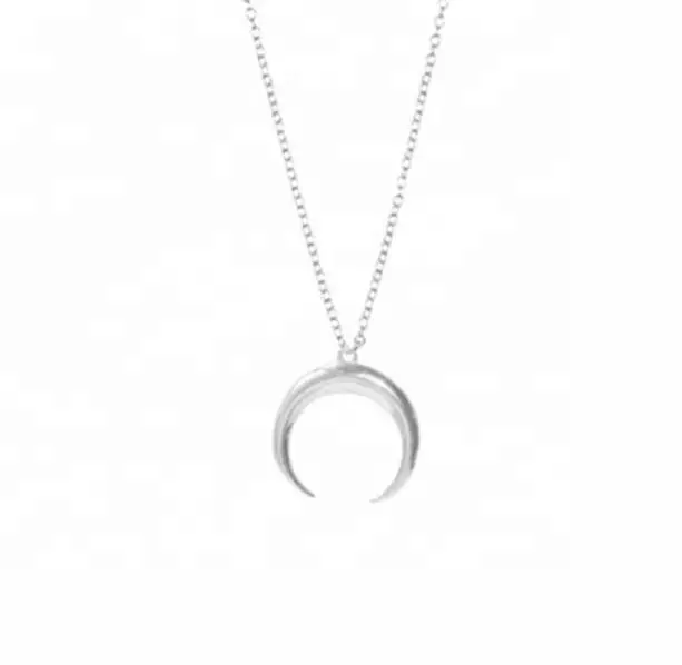 Silver Crescent Moon Necklace