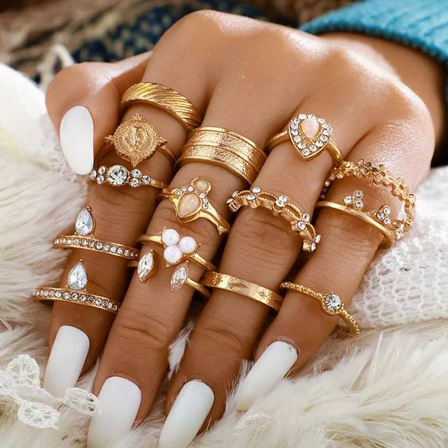 Golden Peach Ring Set
