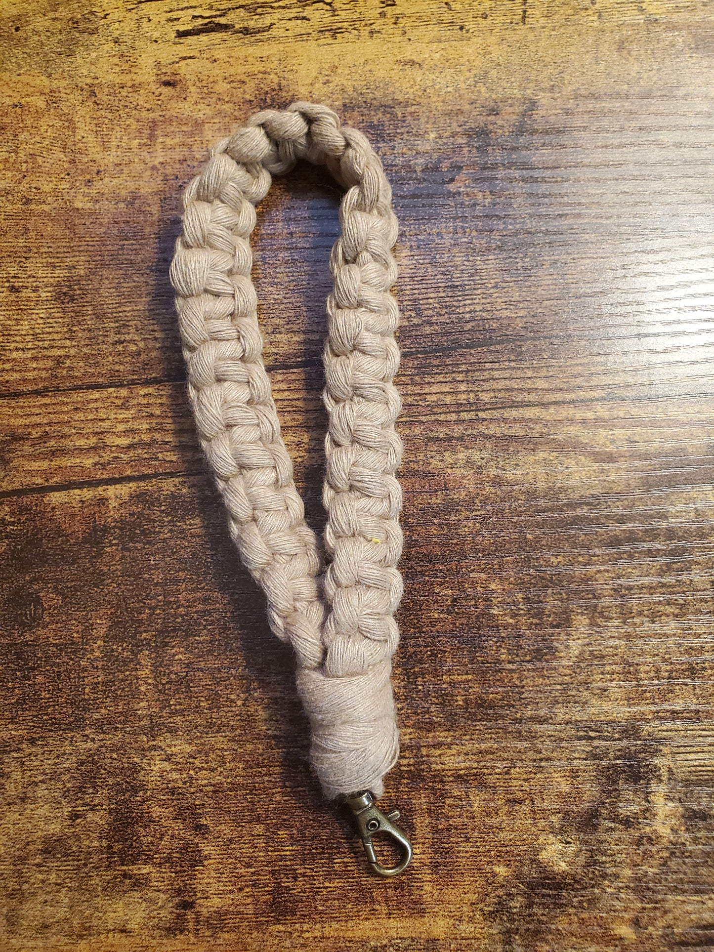 Taupe Macrame Keyfob