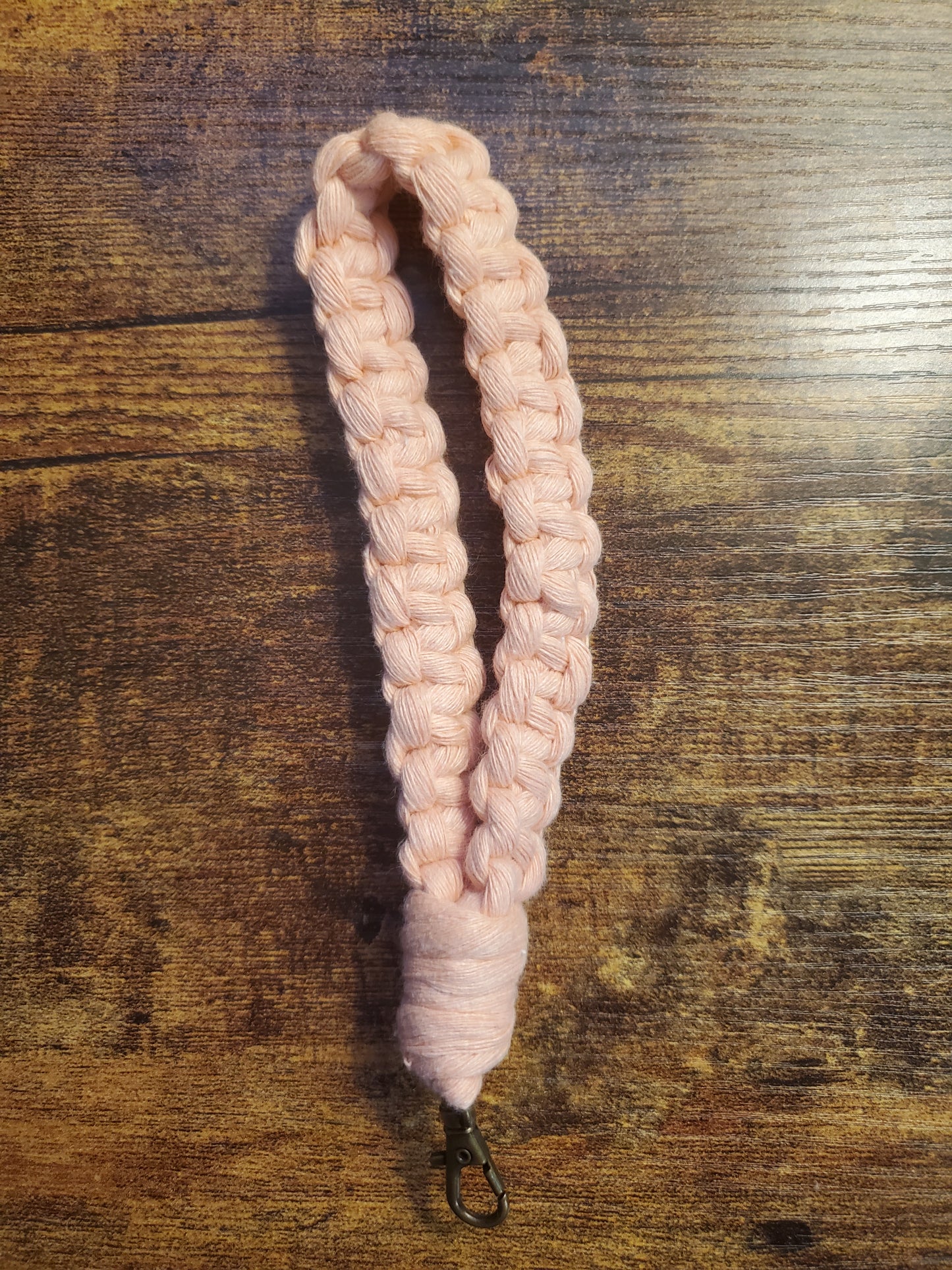 Peach Macrame Keyfob