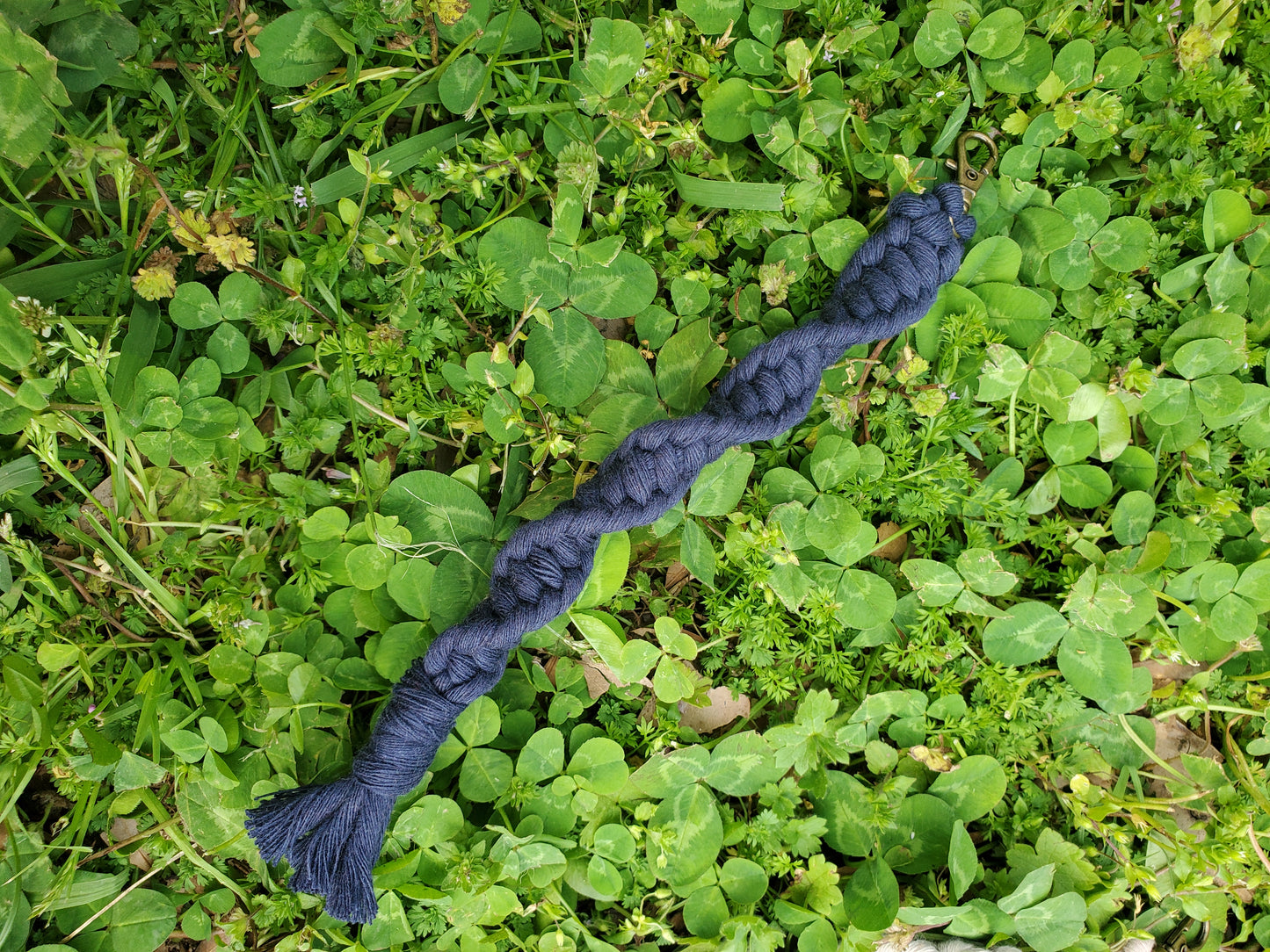 Navy Twisted Macrame Keychain