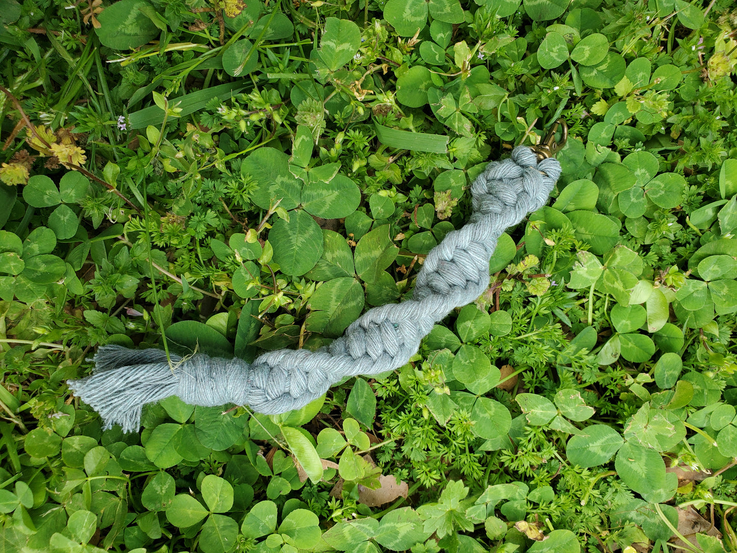 Heather Sage Twisted Macrame Keychain