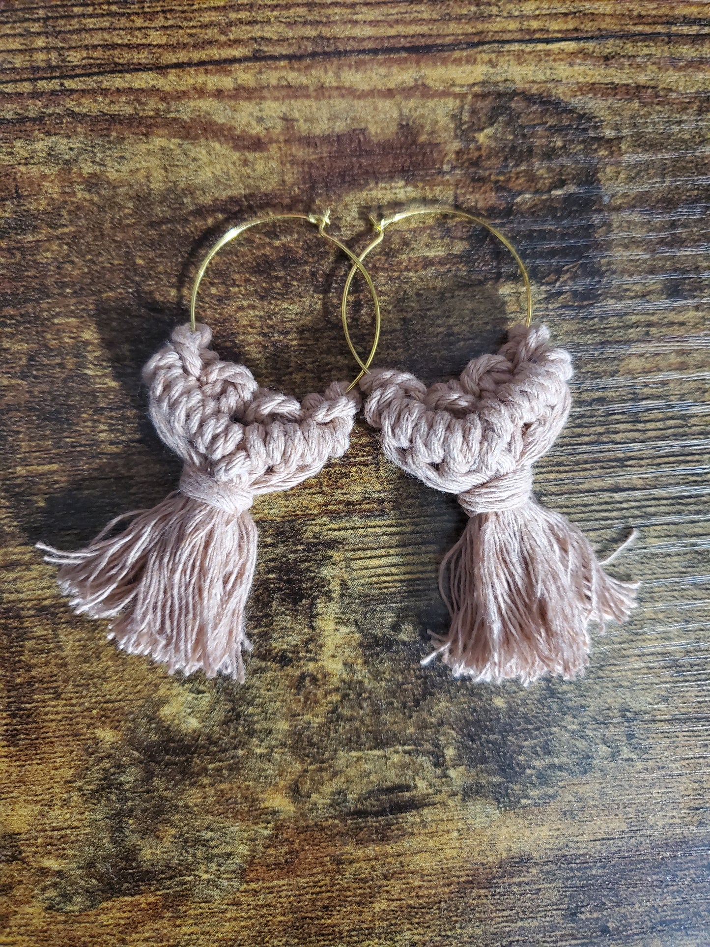 Blush Fishtail Macrame Earrings