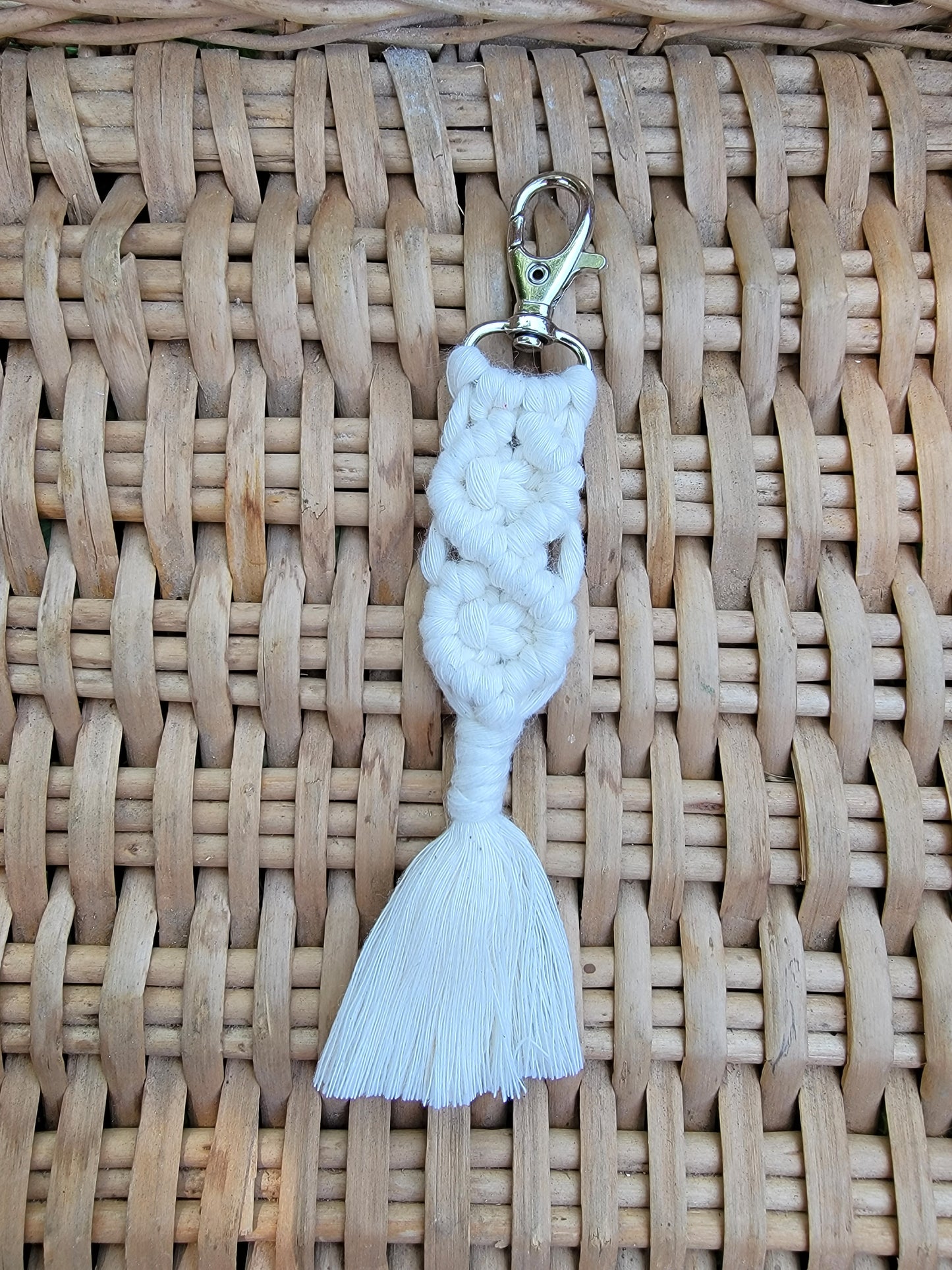 Ivory Macrame Keychain
