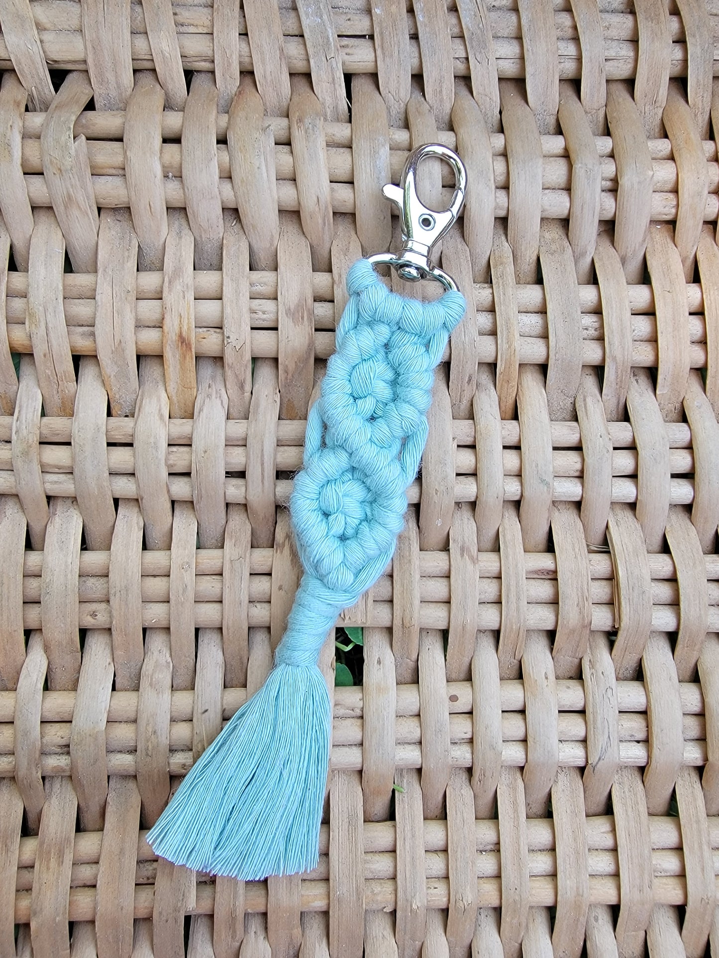 Mint Macrame Keychain