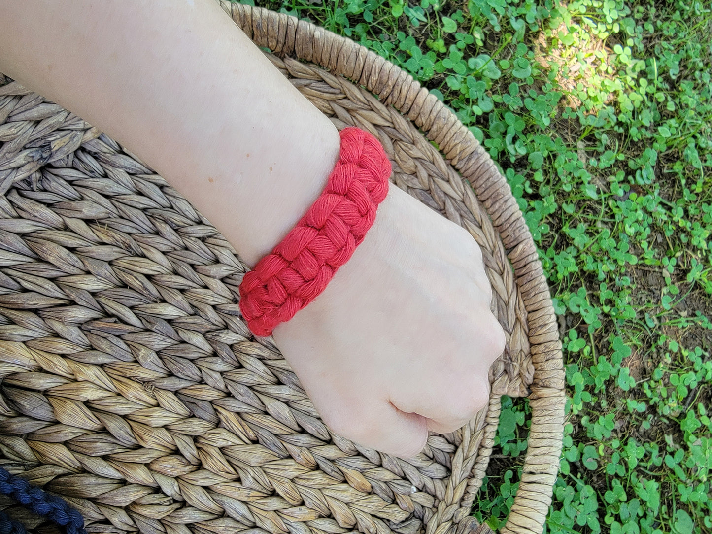 Red Macrame Keyfob