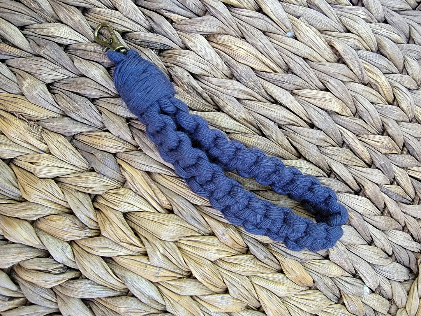 Navy Macrame Keyfob