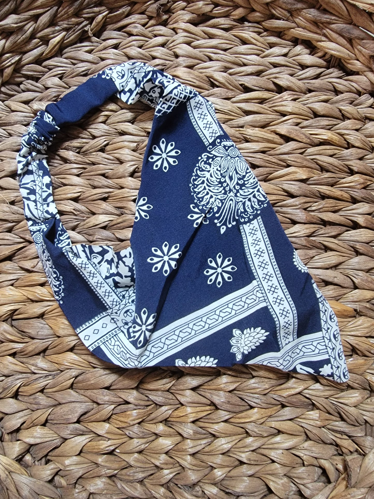 Navy Bandana Hair Scarf