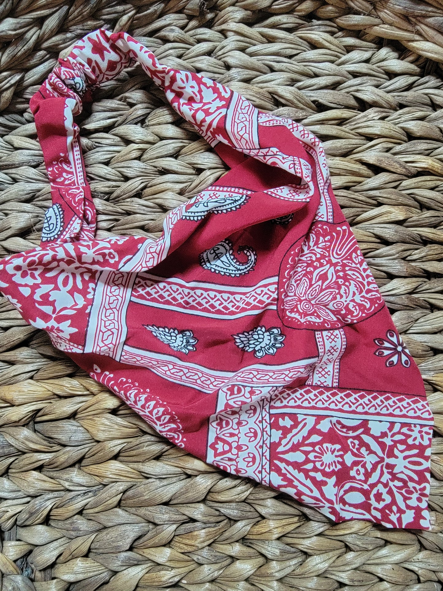 Red Bandana Hair Scarf
