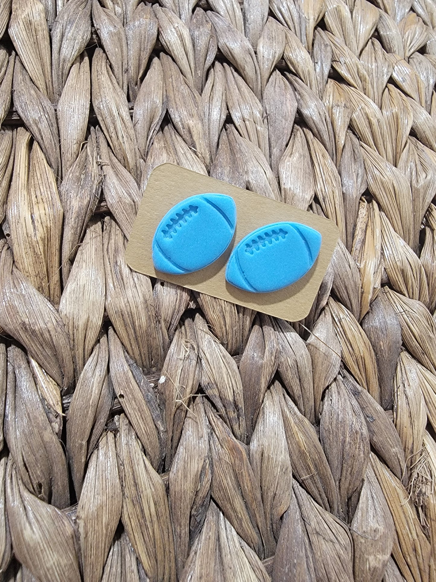Carolina Blue Football Clay Studs