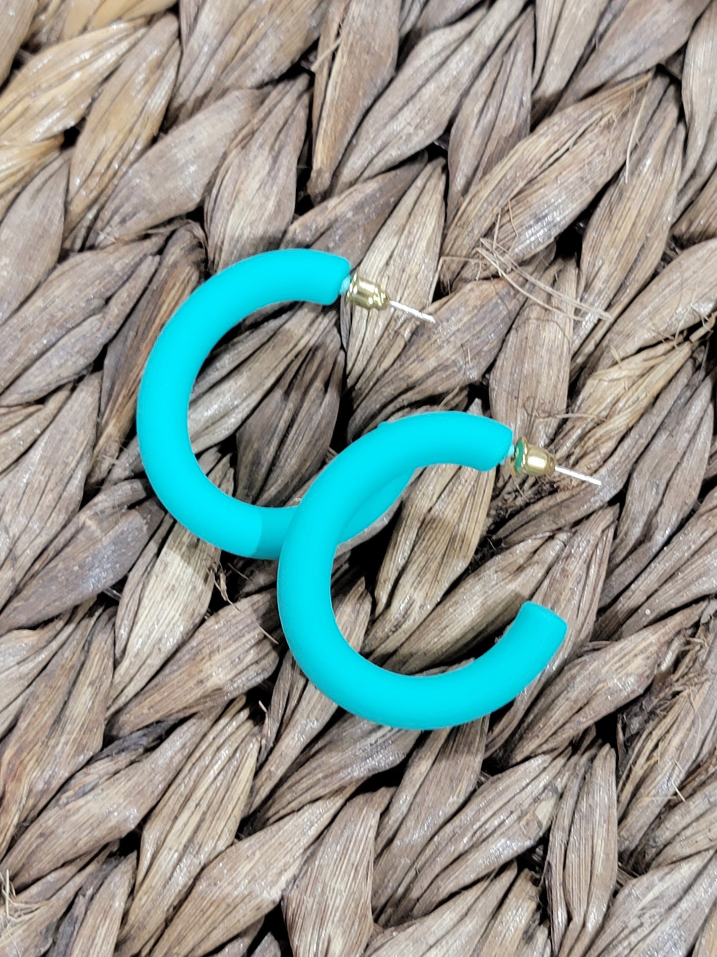 Teal Caroline Hoops