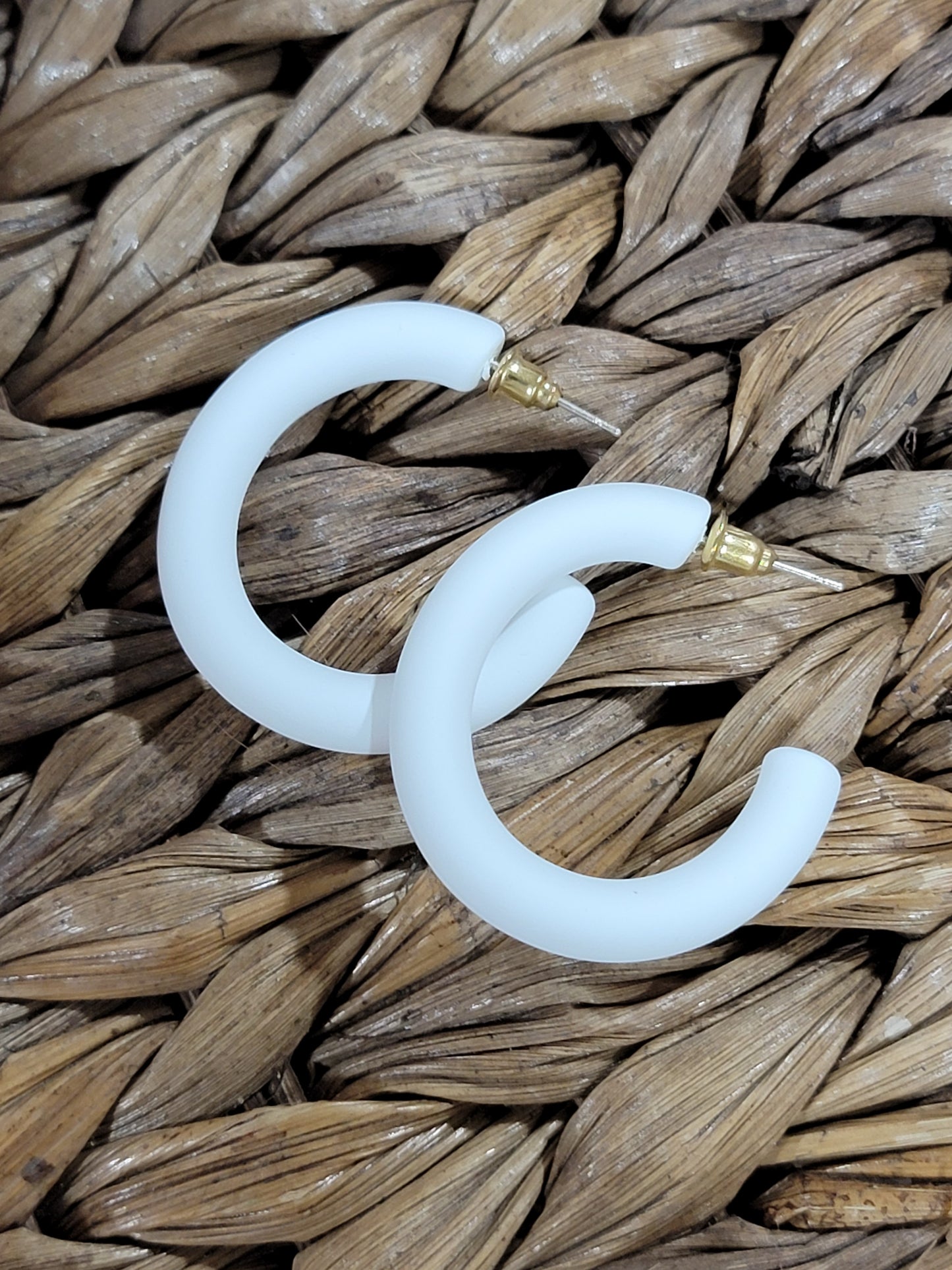 White Caroline Hoops