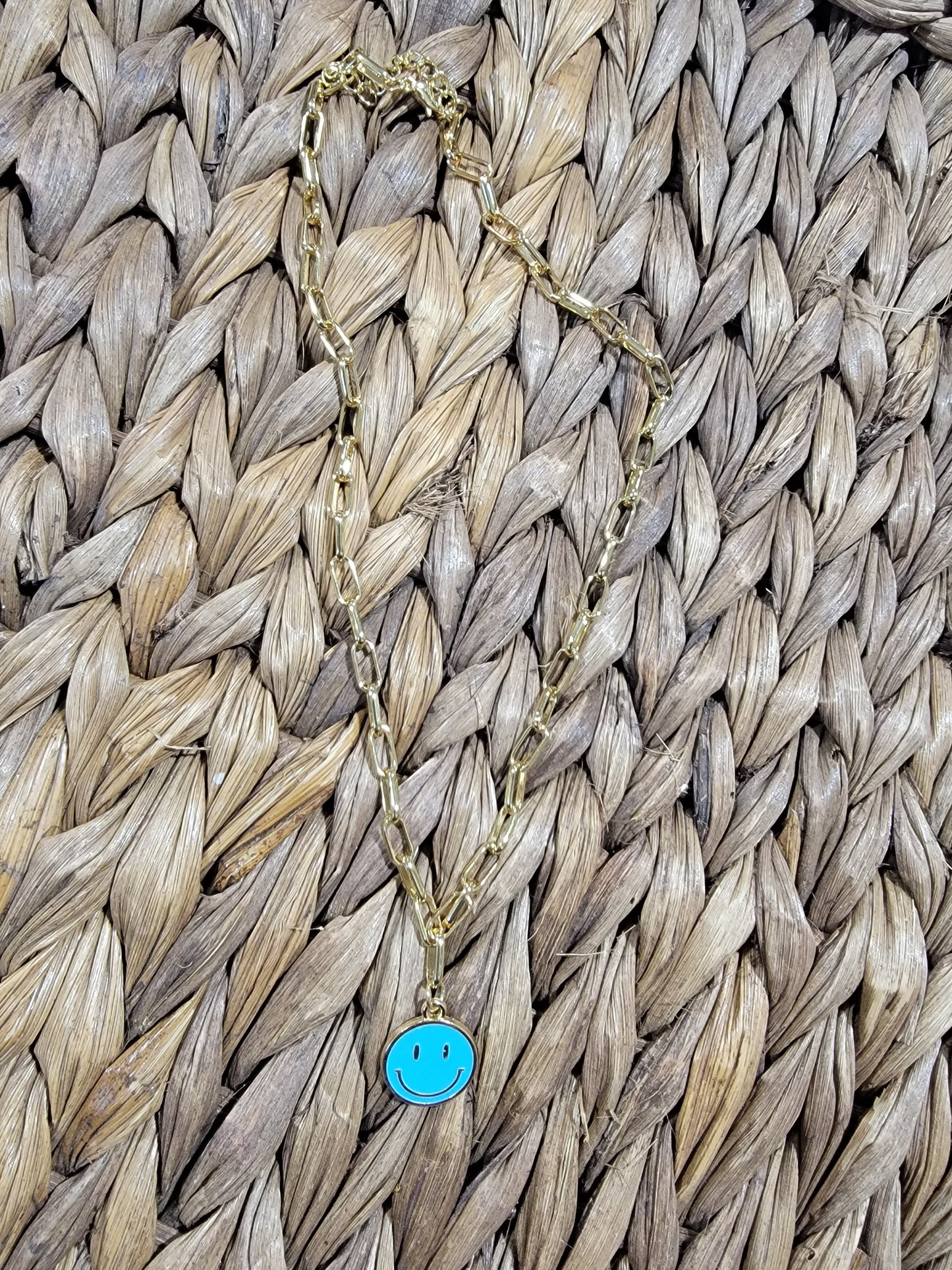 Blue Smiley Necklace