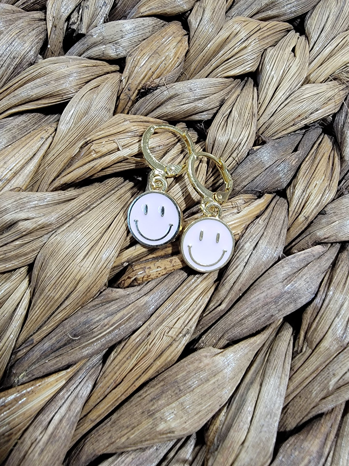 Light Pink Smiley Earrings