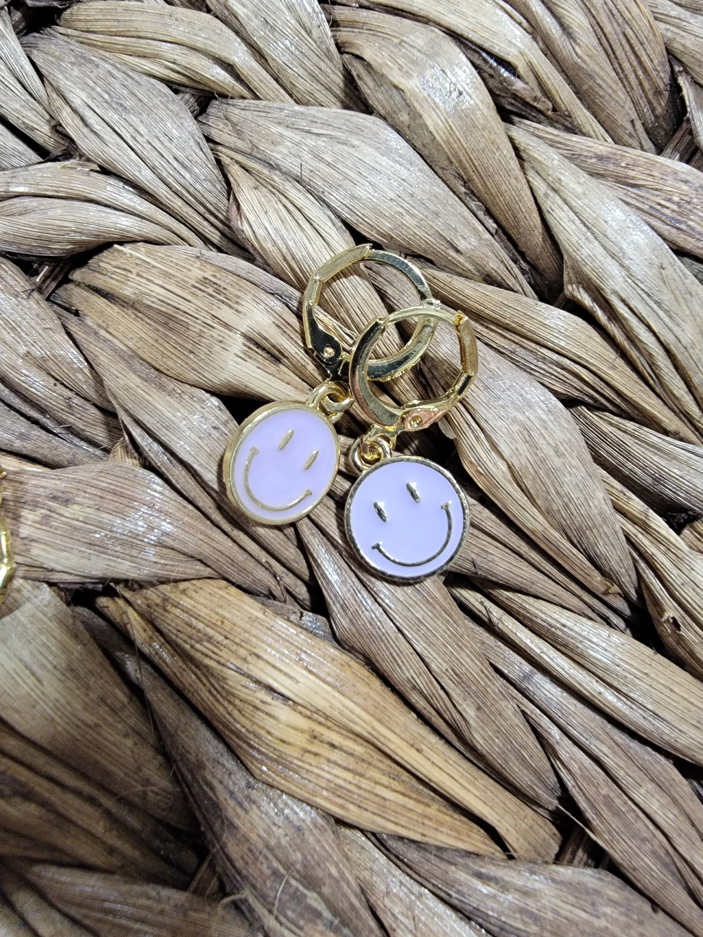 Purple Smiley Earrings