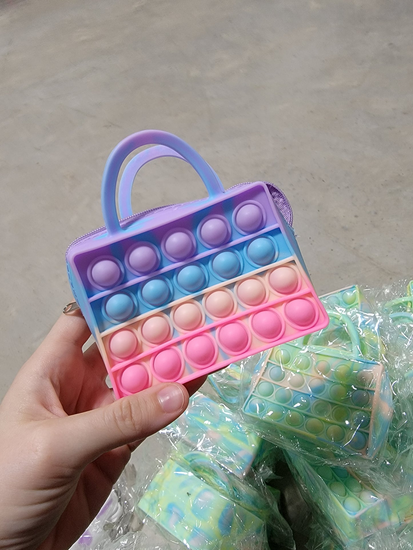 Pastel Stripe Pop It Purse