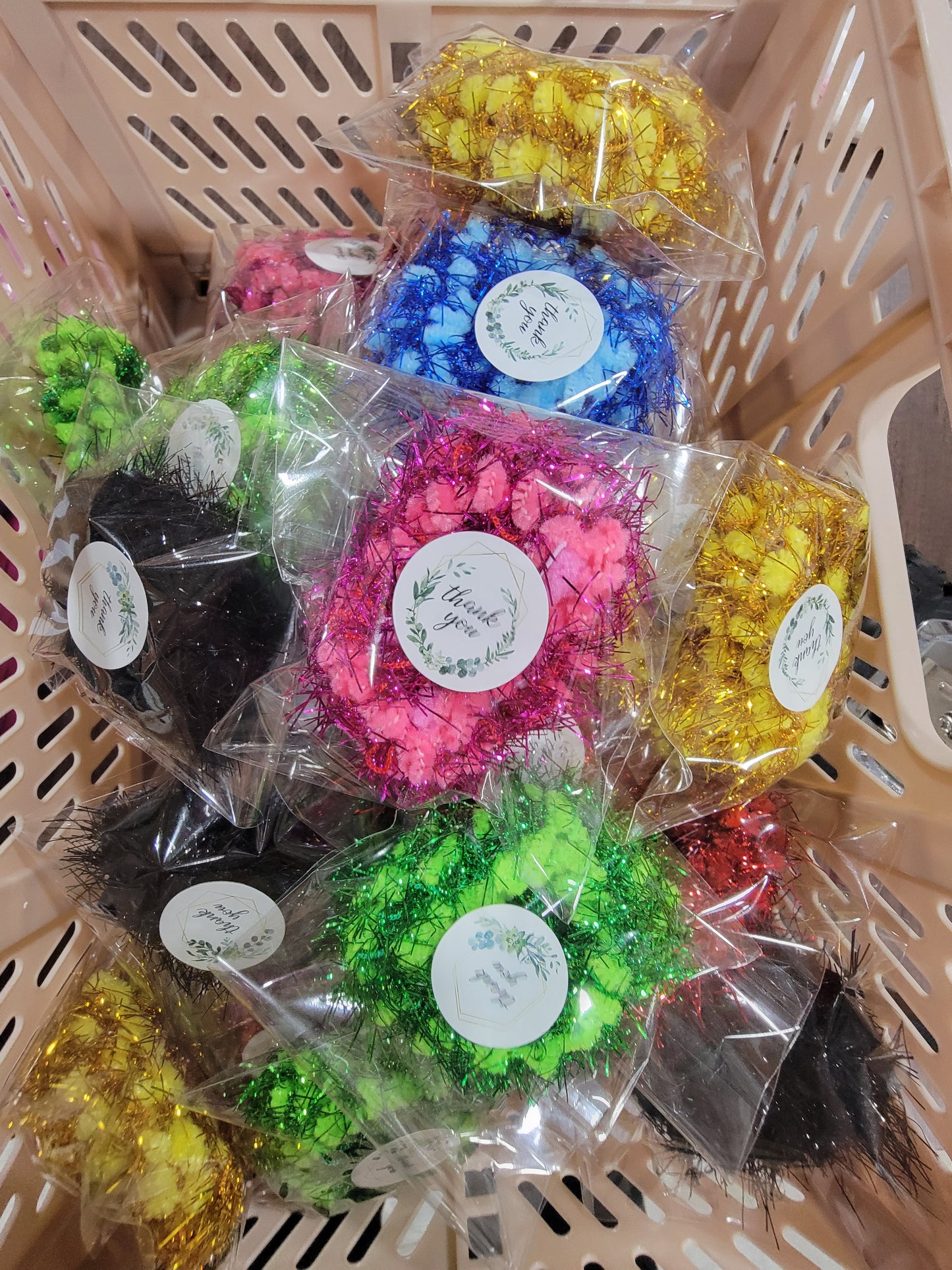 Glitter Thank You Scrunchies