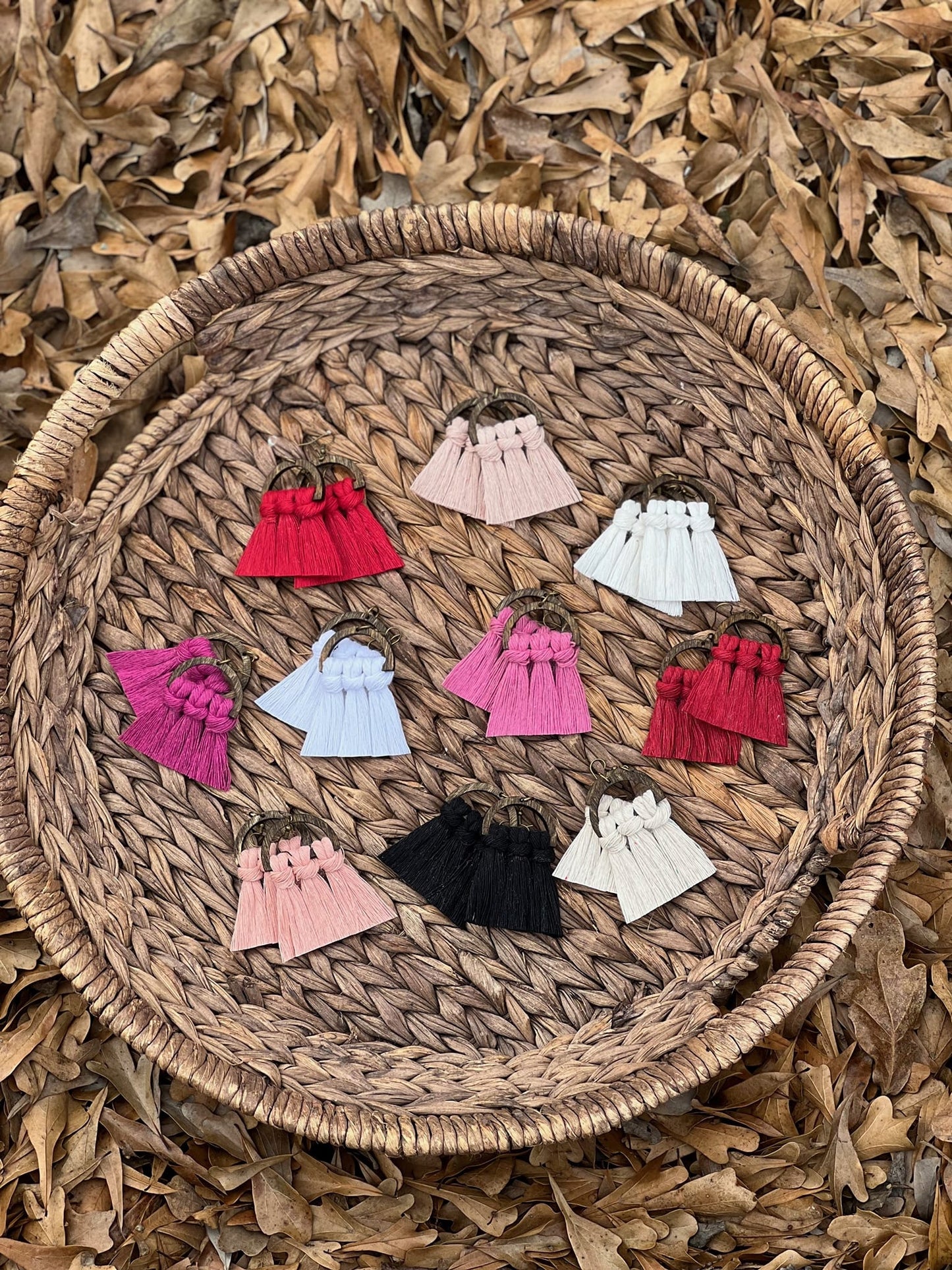 PF Wood Macrame Earrings