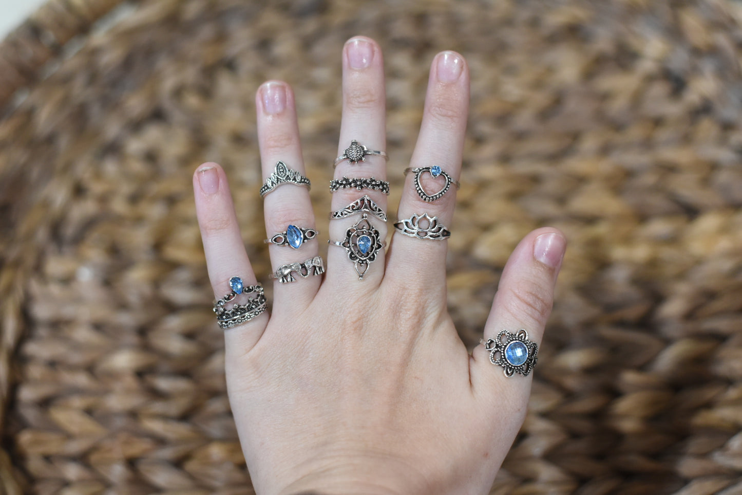 Baby Blue Ring Set