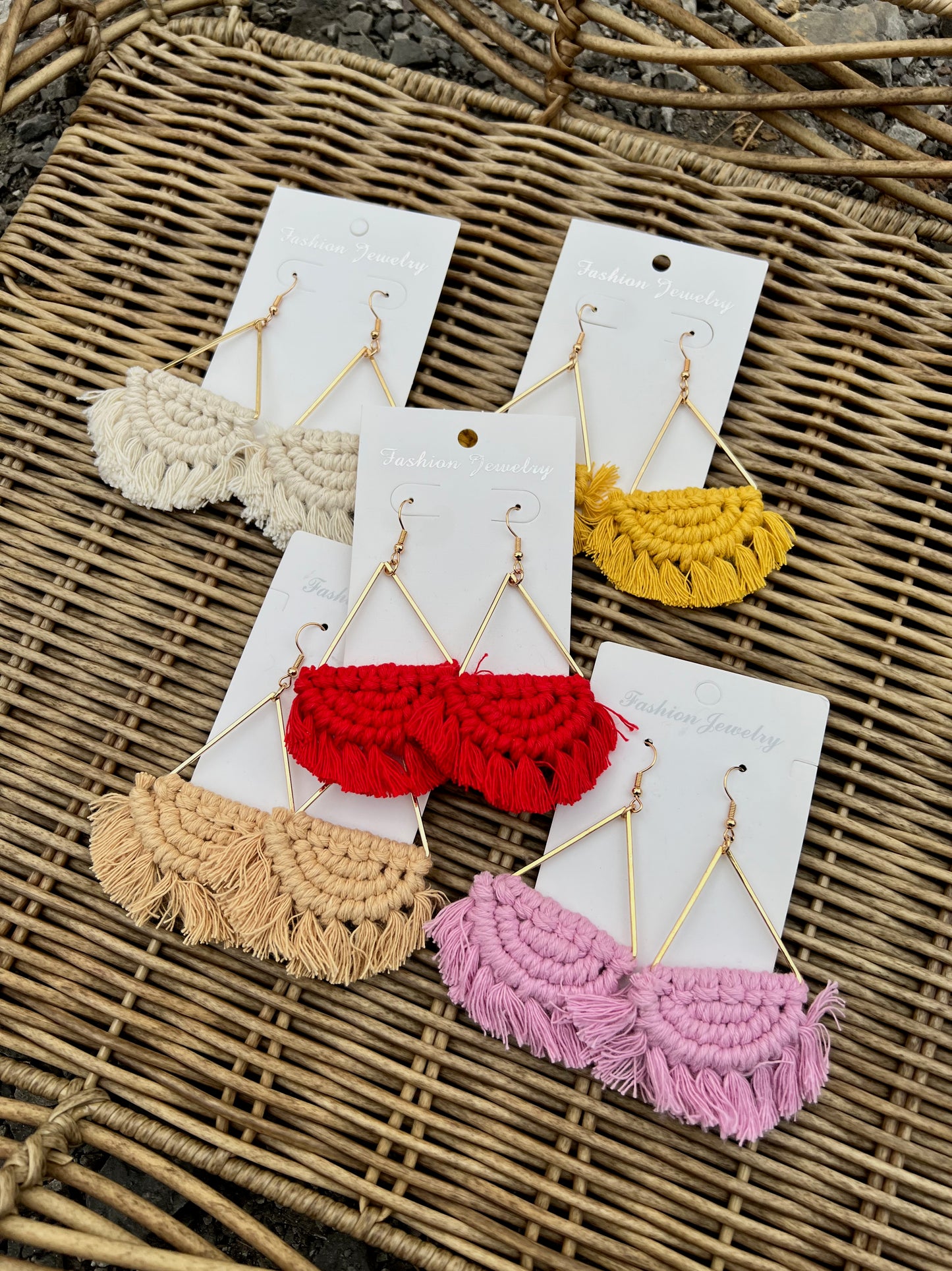 Triangle Macrame Earrings