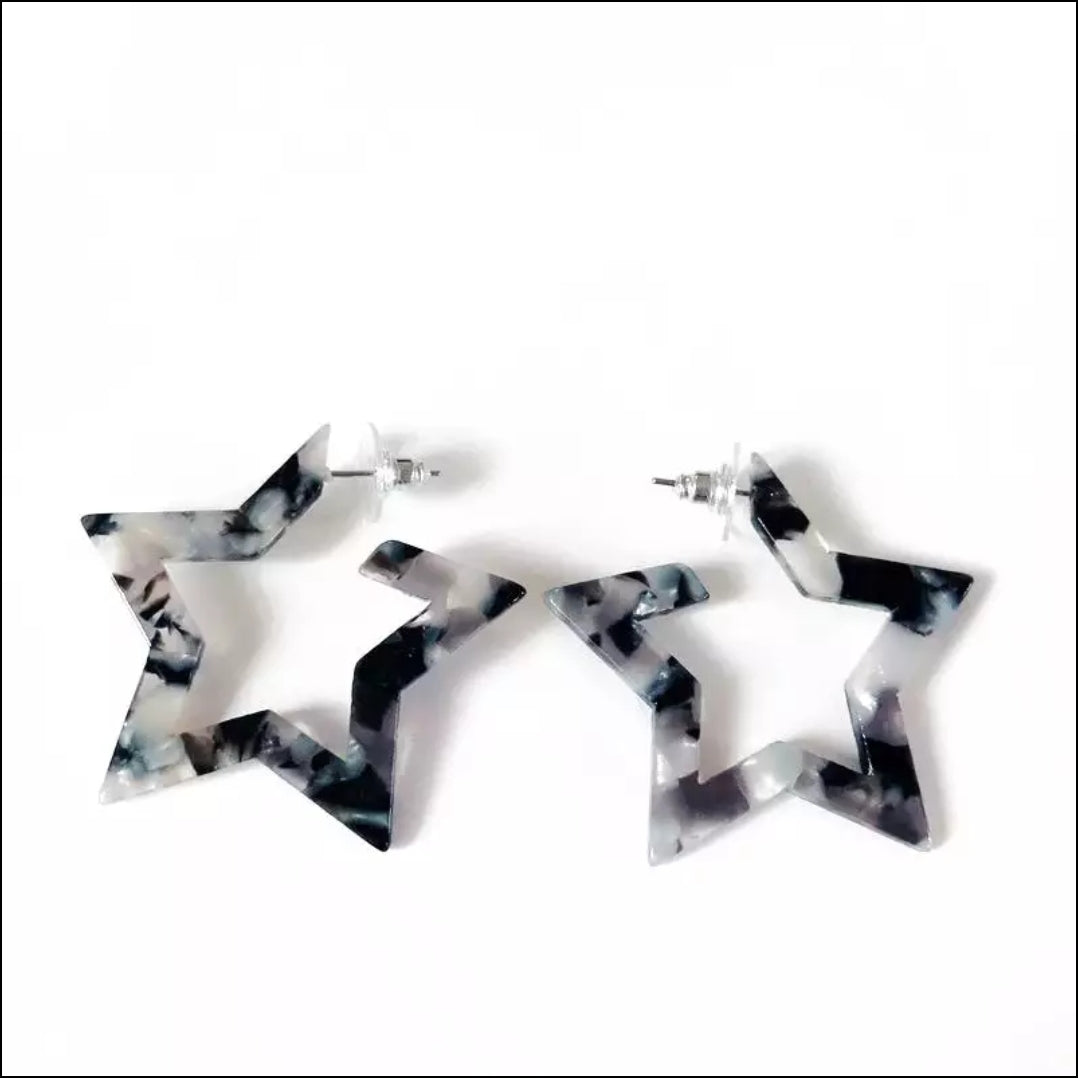 Black Star Acrylic Earrings