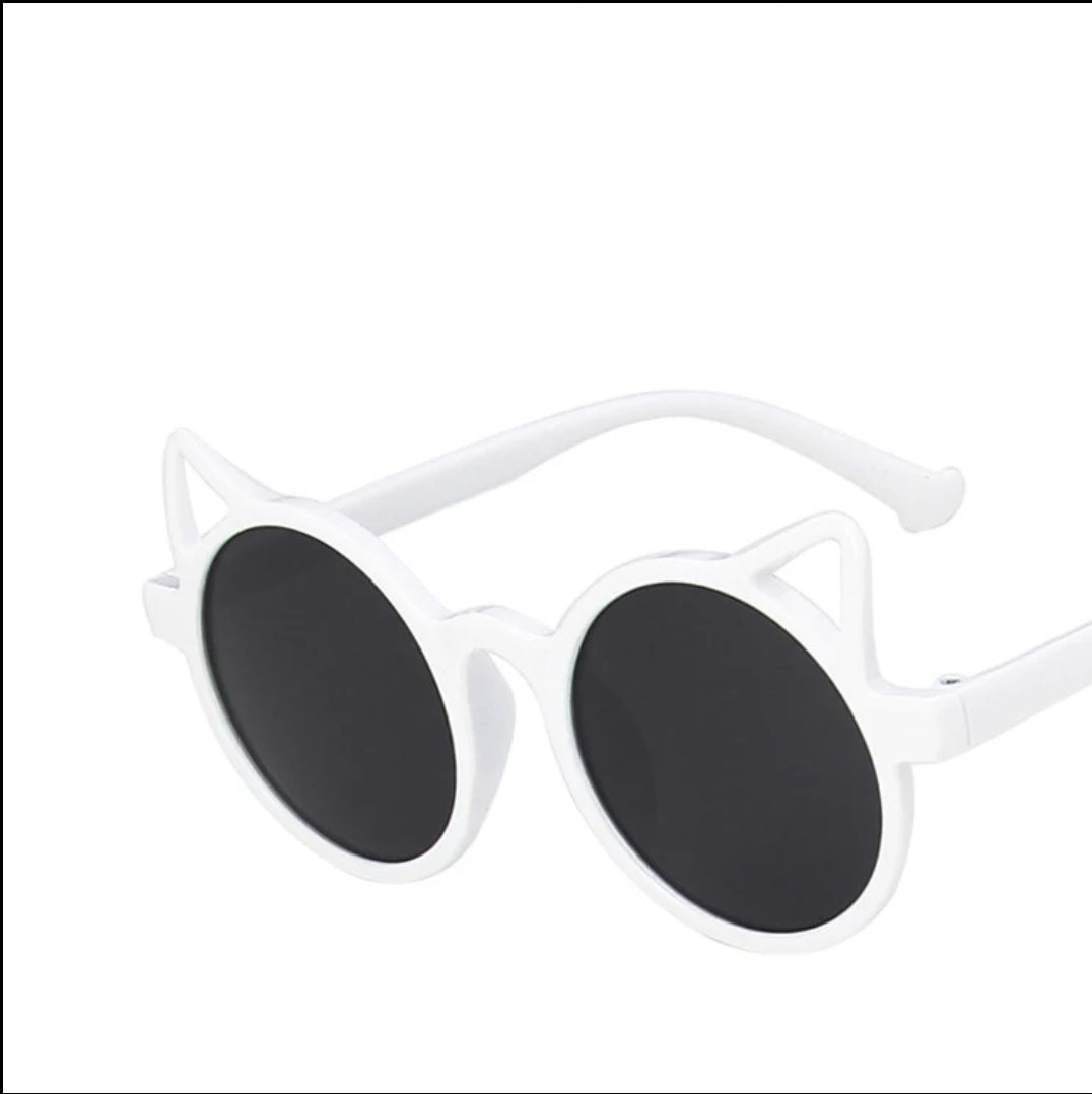 Girls White Cat Sunnies