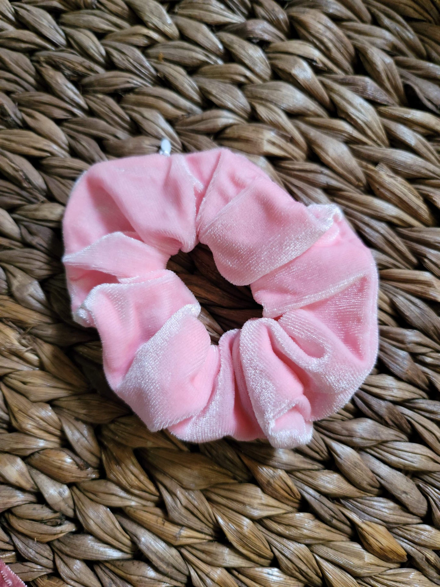 Bubble Gum Velvet Zipper Scrunchie