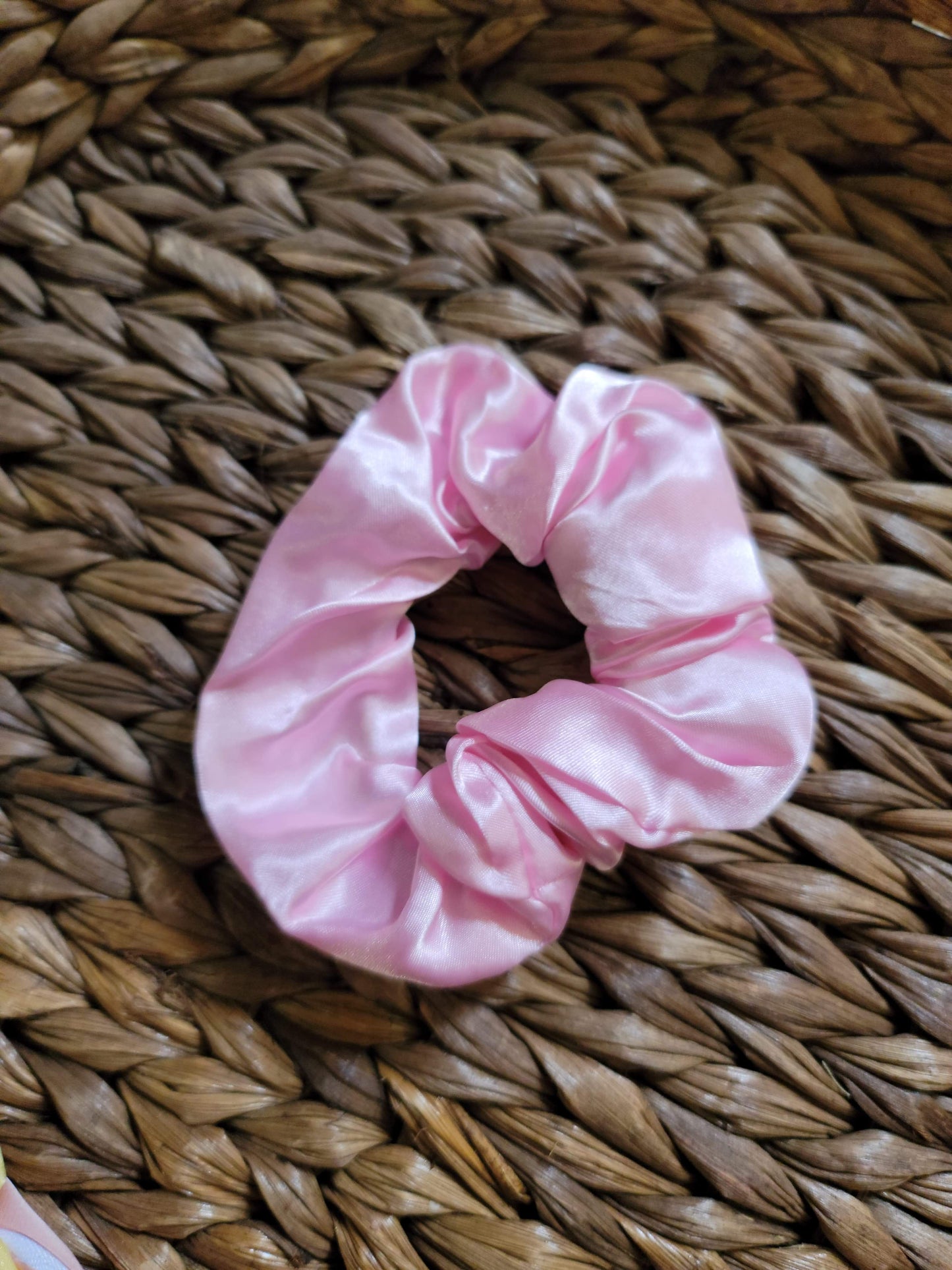 Bubble Gum Satin Zipper Scrunchie