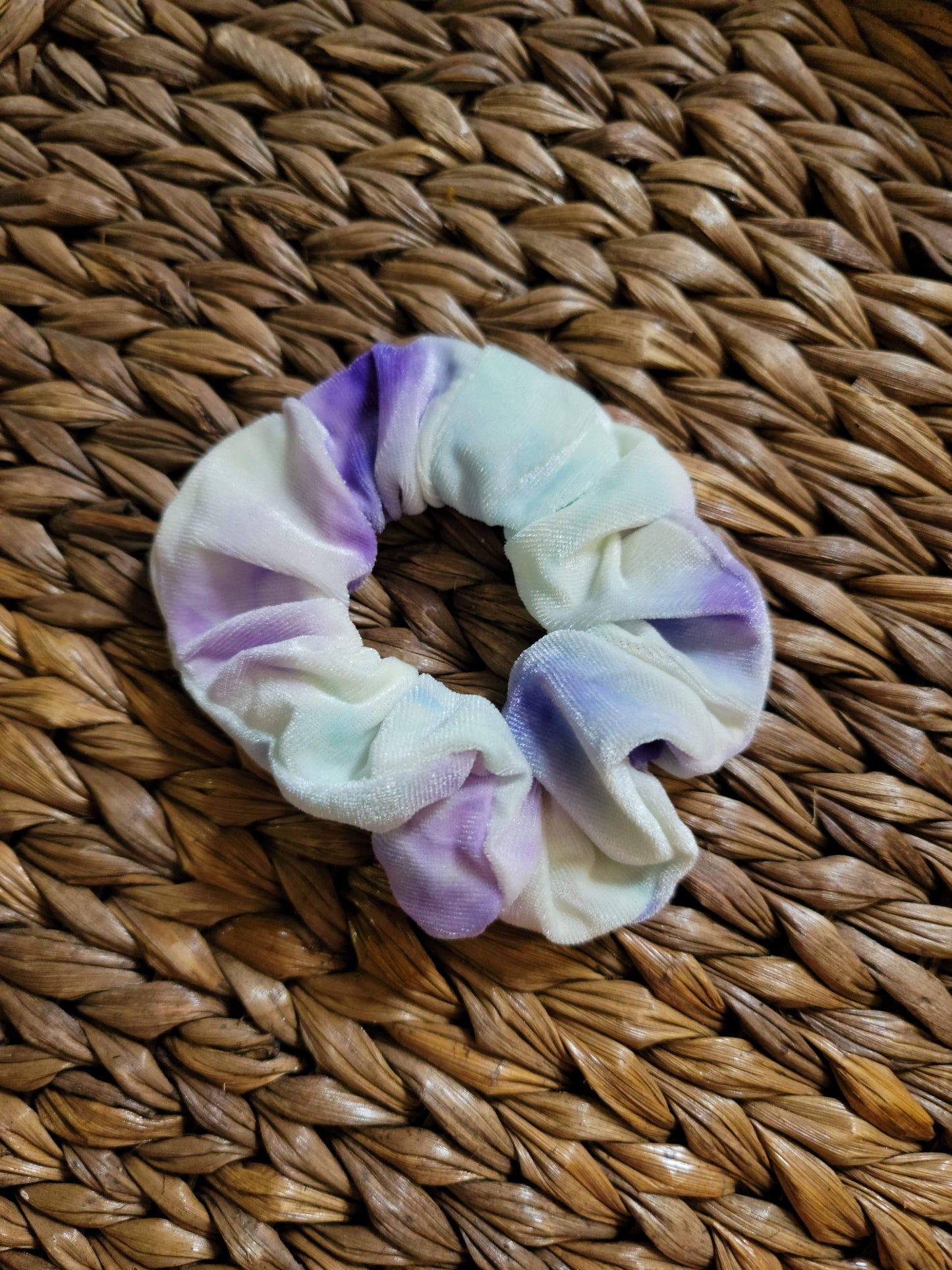 Sky Tie Dye Velvet Zipper Scrunchie