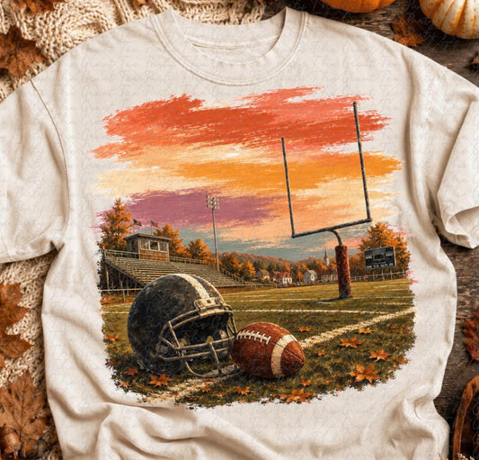 Football Field Sunset DTF Tee
