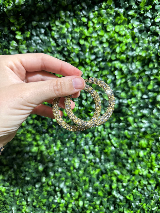 Silver & Gold Glitter Hoops