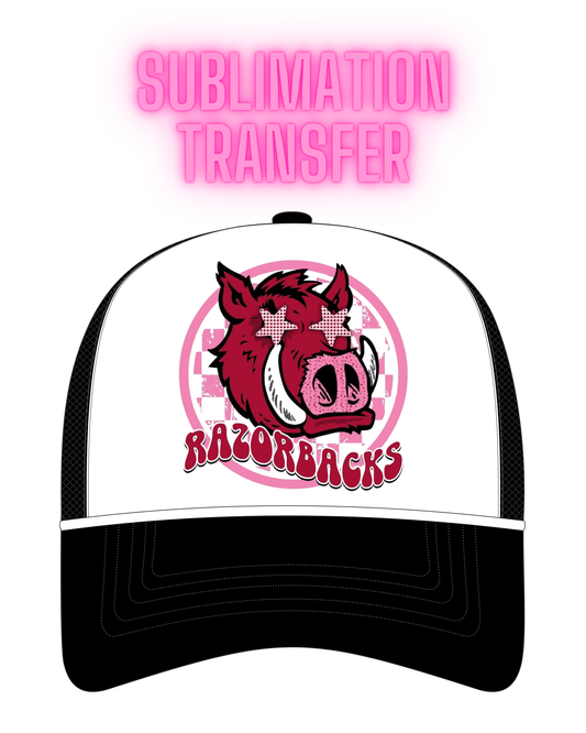 Razorback Sublimation Transfer - Hat Size