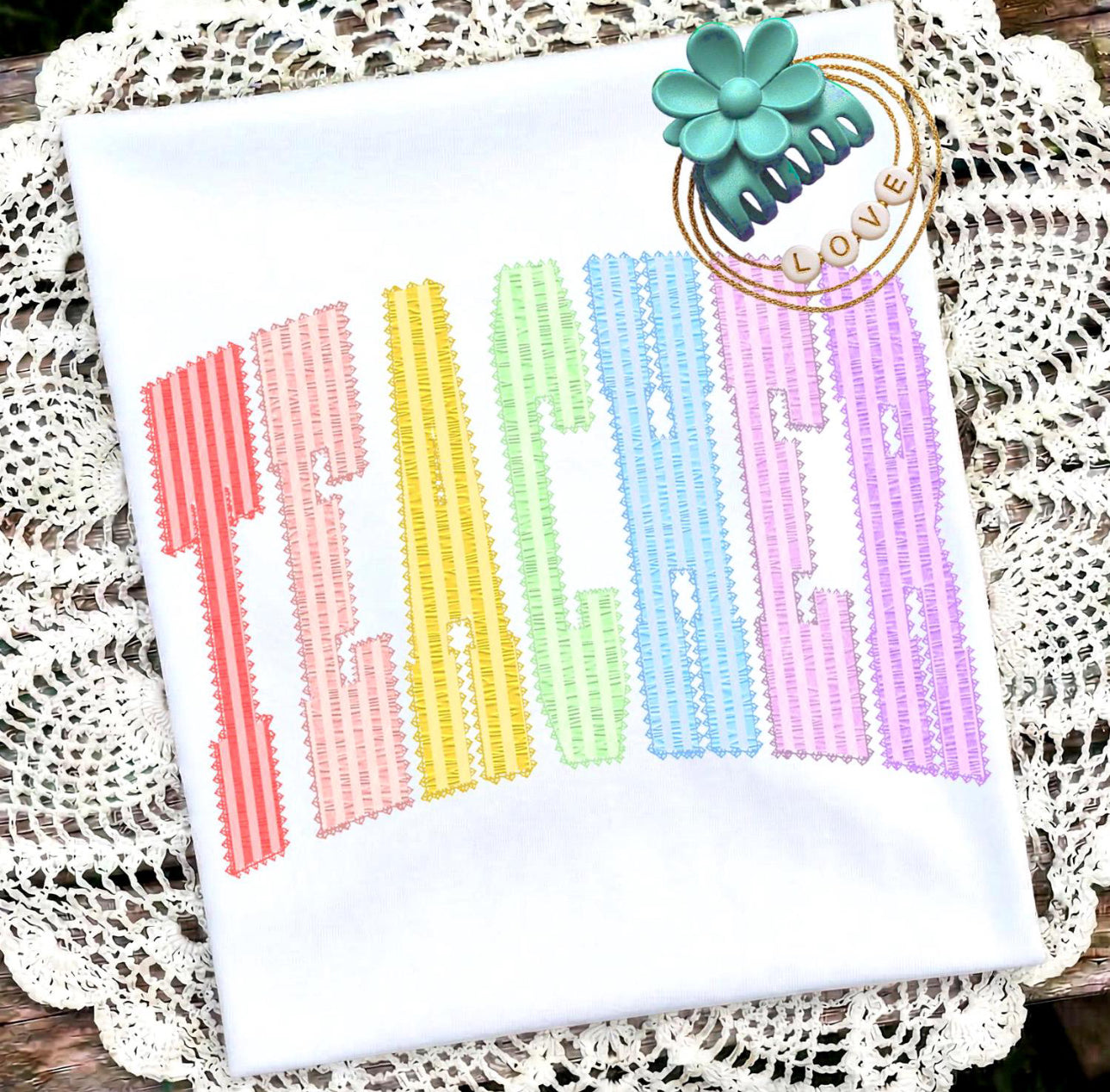 Seersucker Teacher DTF Tee