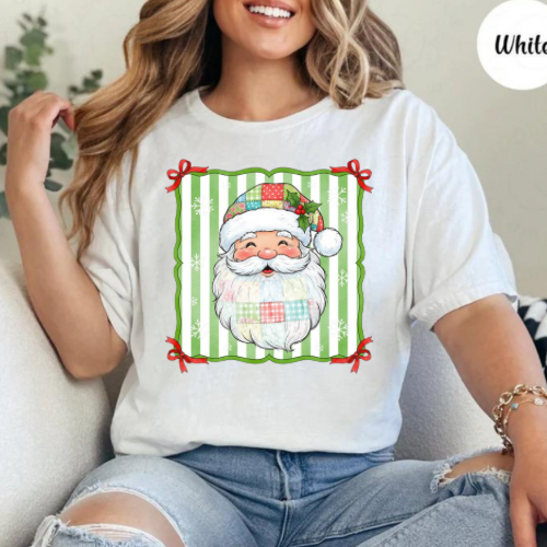 Patchwork Santa Graphic Tee