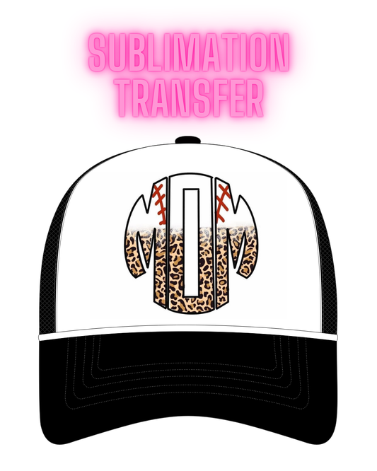 Round Leopard Baseball MOMSublimation Transfer - Hat Size